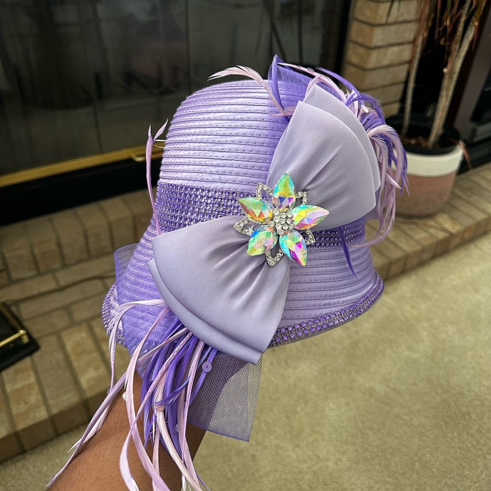 Whittall and Shon purple derby hat